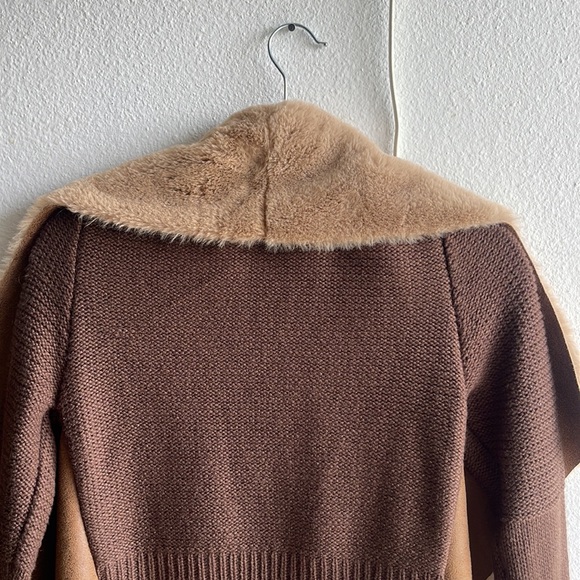 Cripple Creek Brown/Tan Faux Fur Cardigan - Picture 5 of 6